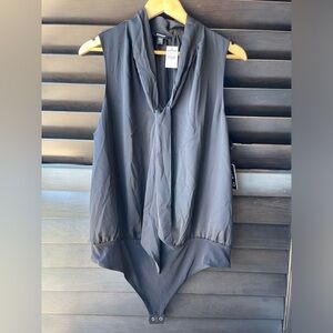 💥SALE💥 Express Sleeveless Black Bodysuit With Neck Tie Size XL NWT